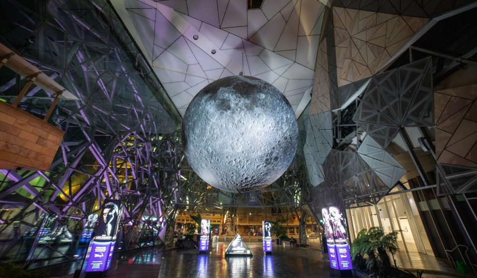 A Massive, Illuminated Model Of The Moon Has Orbited Into Fed Square