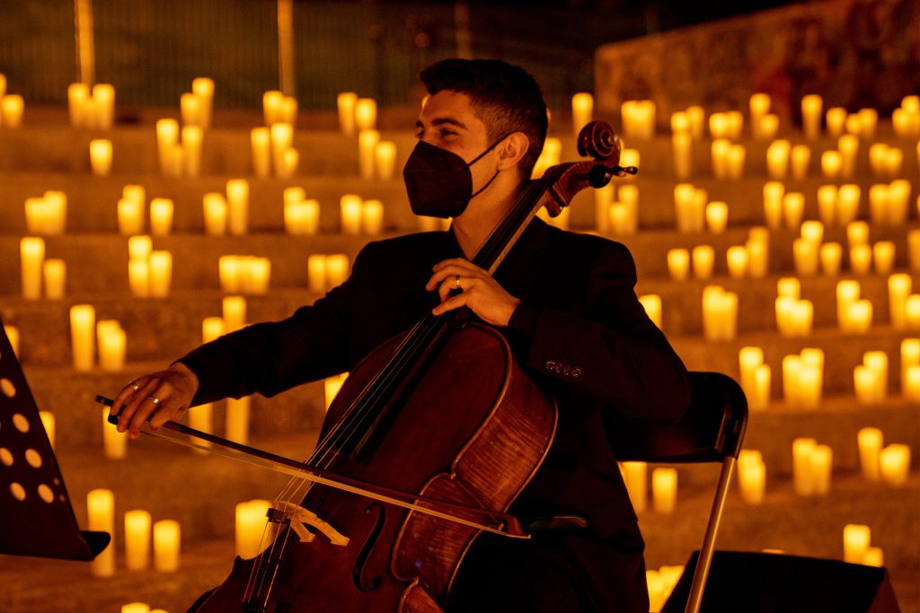 cellist performing at Candlelight concert