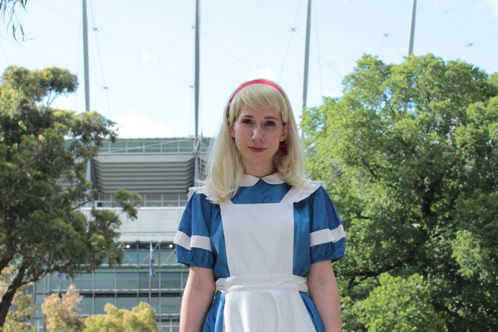 Alice in front of the MCG