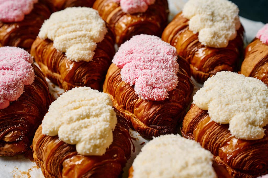 a variety of colourful croissants