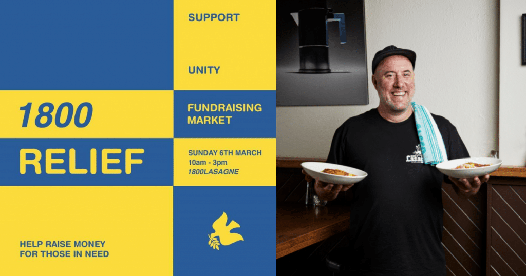 1800 Lasagne And Other Local Businesses Are Throwing A Fundraiser For Ukraine And The Floods