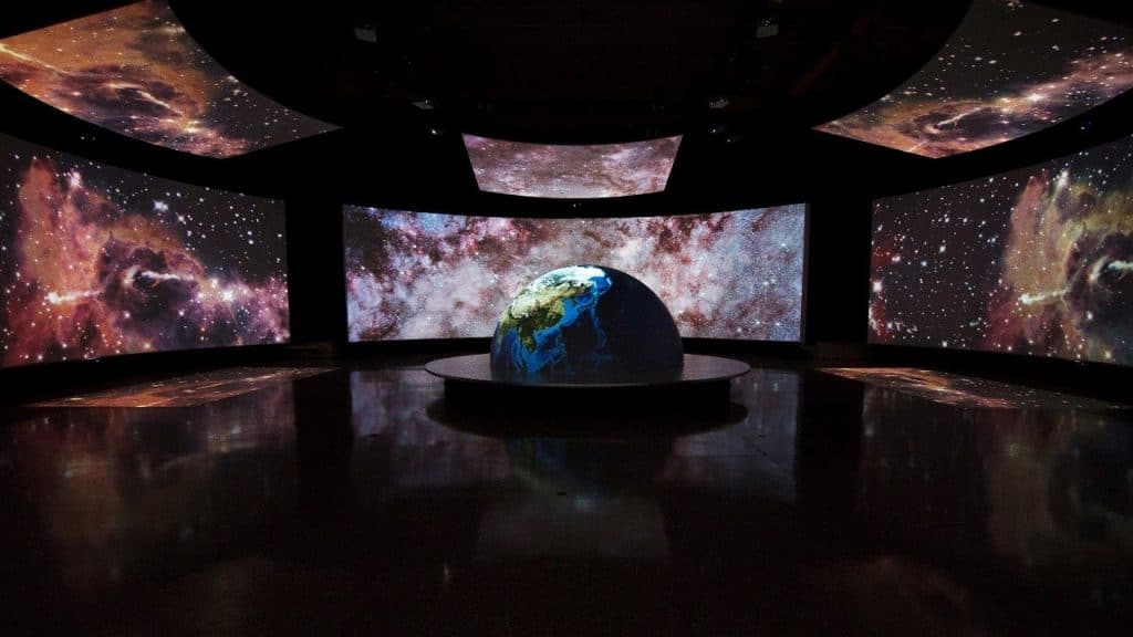 space cinema room at neighbourhood earth exhibition