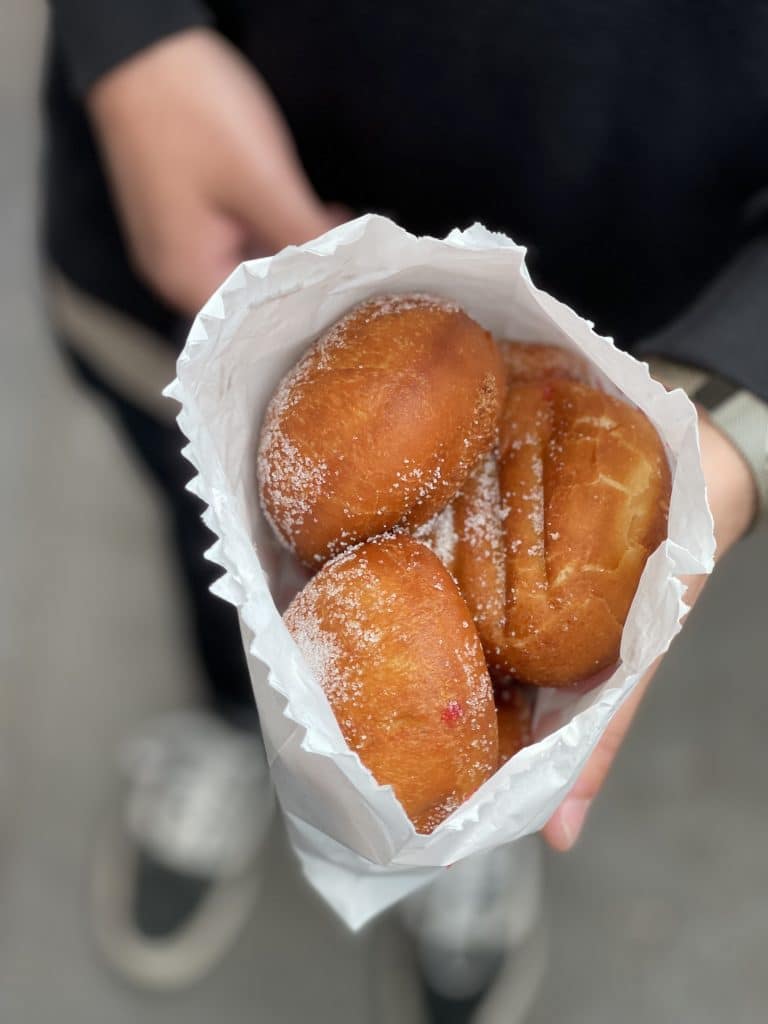 a bag of hot jam donuts from Preston Market