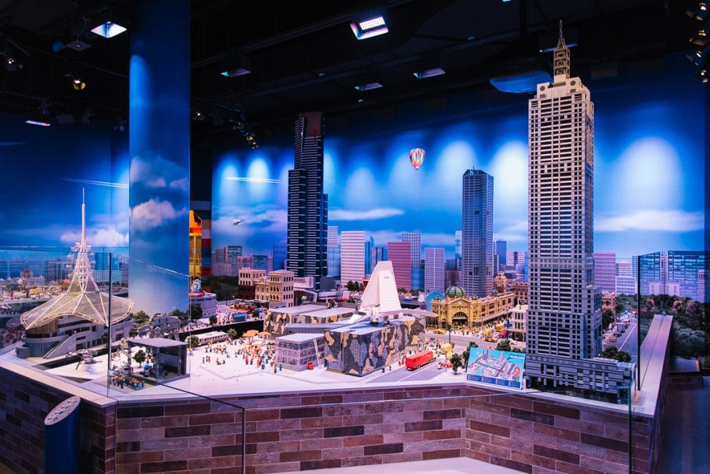 lego miniland display of melbourne landmarks
