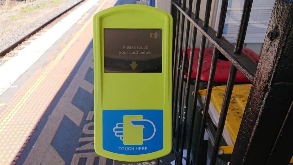 myki reader at one of Melbourne's many train stations