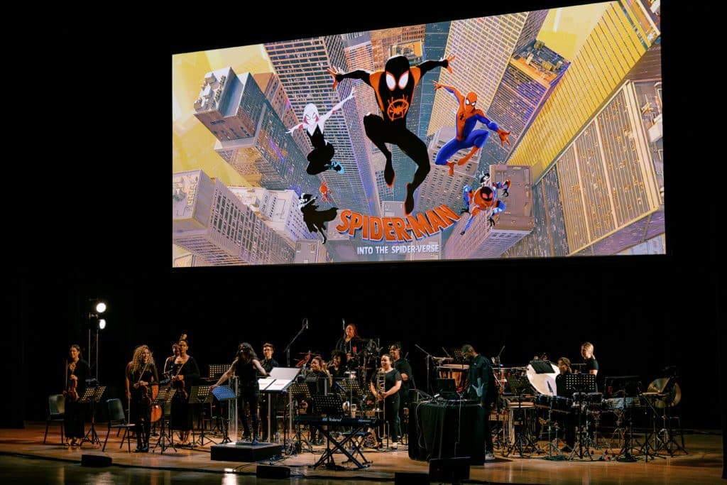 an orchestra at Spider-Verse in Concert