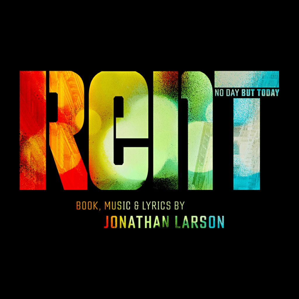 the logo, RENT, in colourful letters