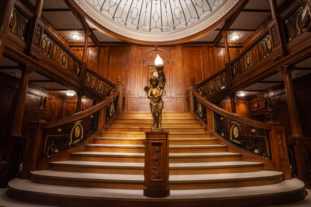 Grand Staircase as seen in the Titanic: The Artefact Exhibition at Melbourne Museum