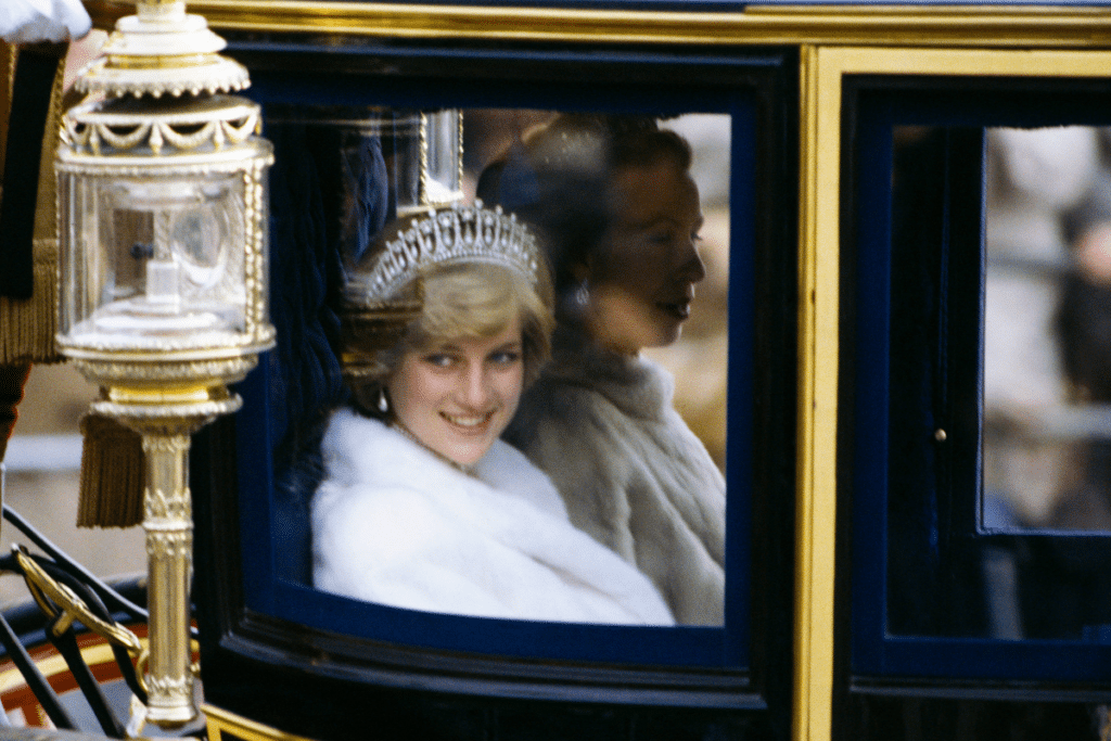 Princess Diana in her royal carriage