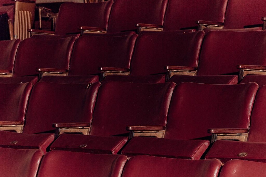 red seats inside Lorne Theatre