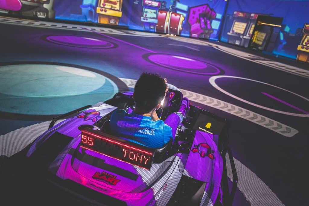 a player in a kart at BattleKart Melbourne